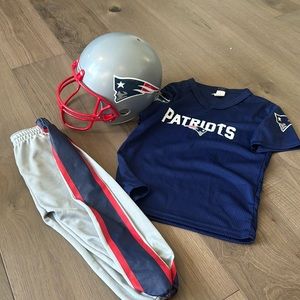 Patriots football dress up outfit, helmet, pants and shirt, size small